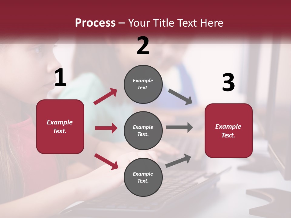 A Group Of Children Sitting At A Computer PowerPoint Template
