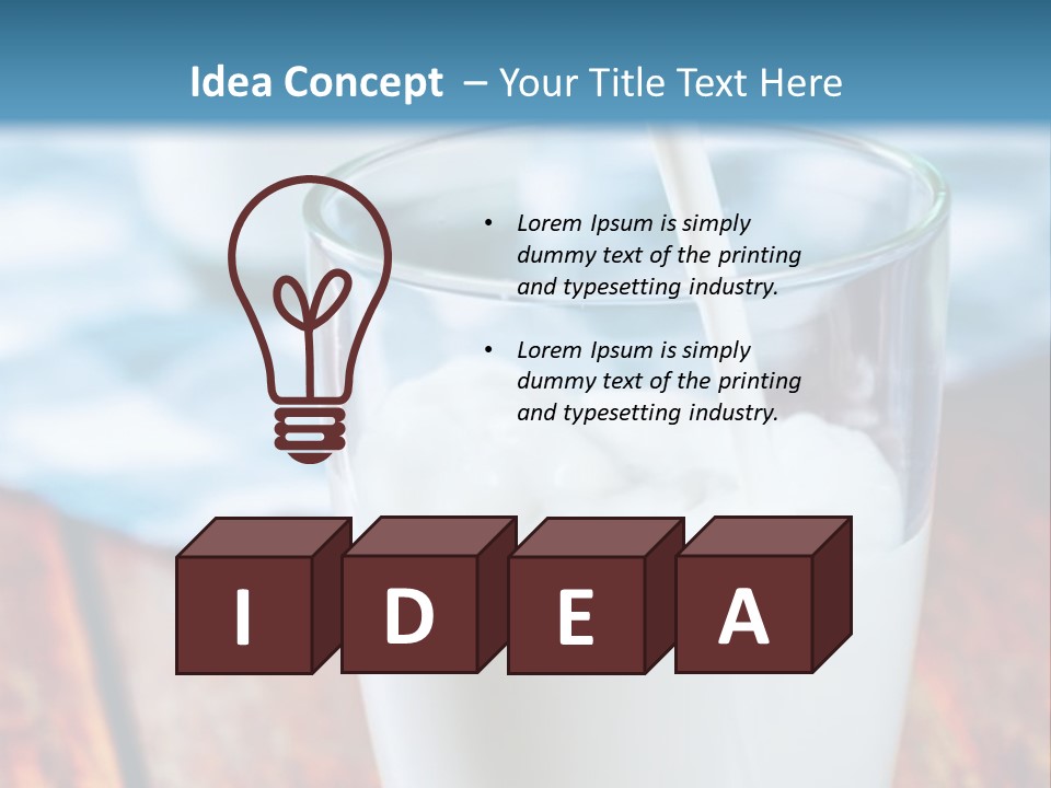 A Glass Of Milk Being Poured Into It PowerPoint Template