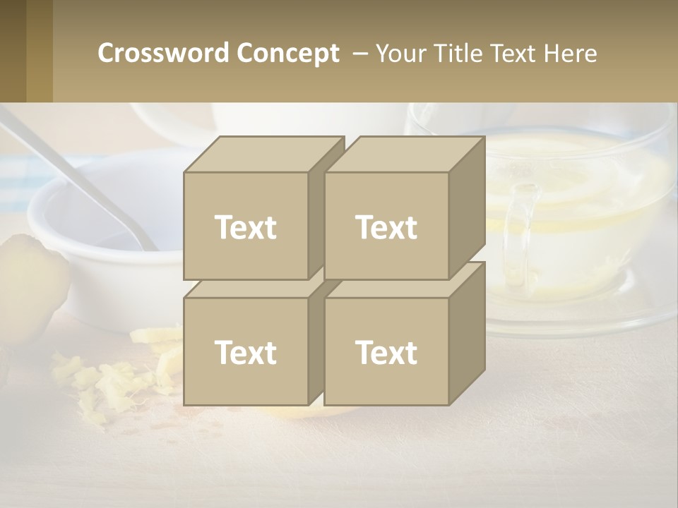 A Table Topped With A Bowl Of Lemons And A Cup Of Tea PowerPoint Template