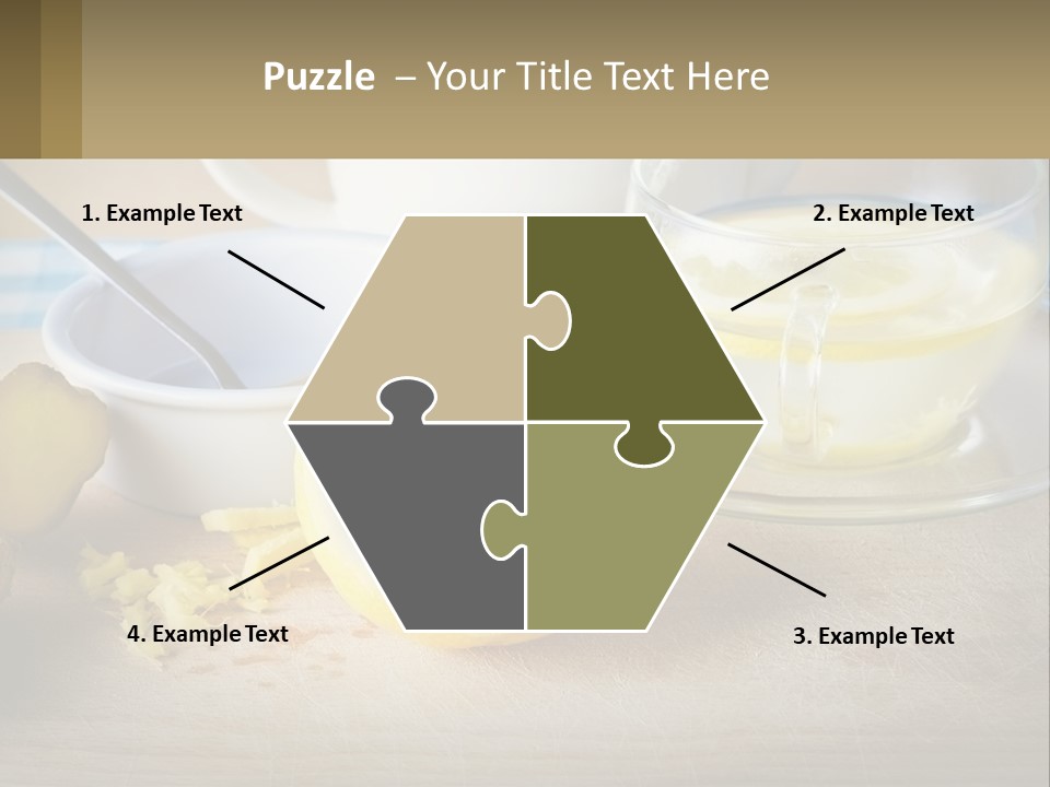 A Table Topped With A Bowl Of Lemons And A Cup Of Tea PowerPoint Template