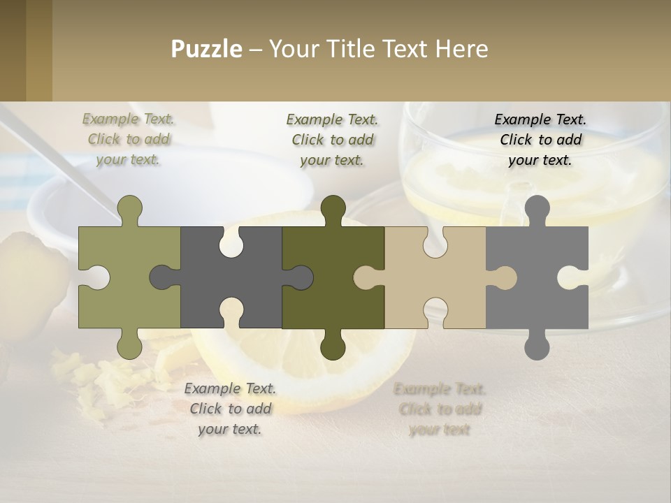 A Table Topped With A Bowl Of Lemons And A Cup Of Tea PowerPoint Template