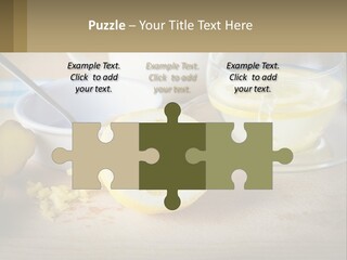 A Table Topped With A Bowl Of Lemons And A Cup Of Tea PowerPoint Template