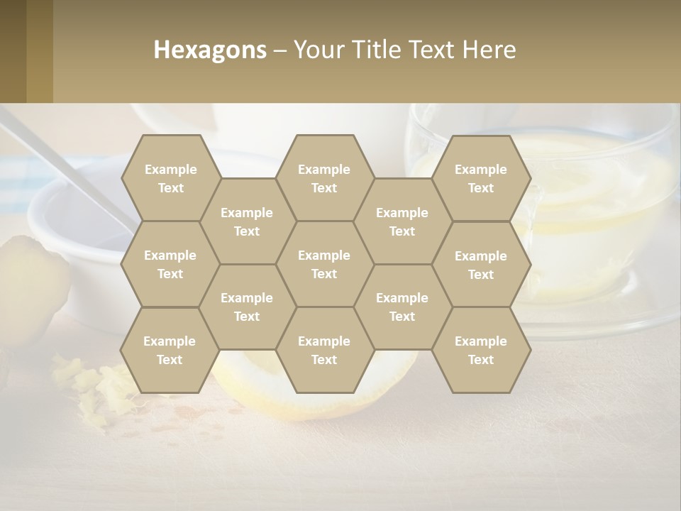 A Table Topped With A Bowl Of Lemons And A Cup Of Tea PowerPoint Template