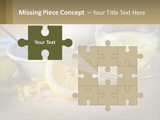 A Table Topped With A Bowl Of Lemons And A Cup Of Tea PowerPoint Template