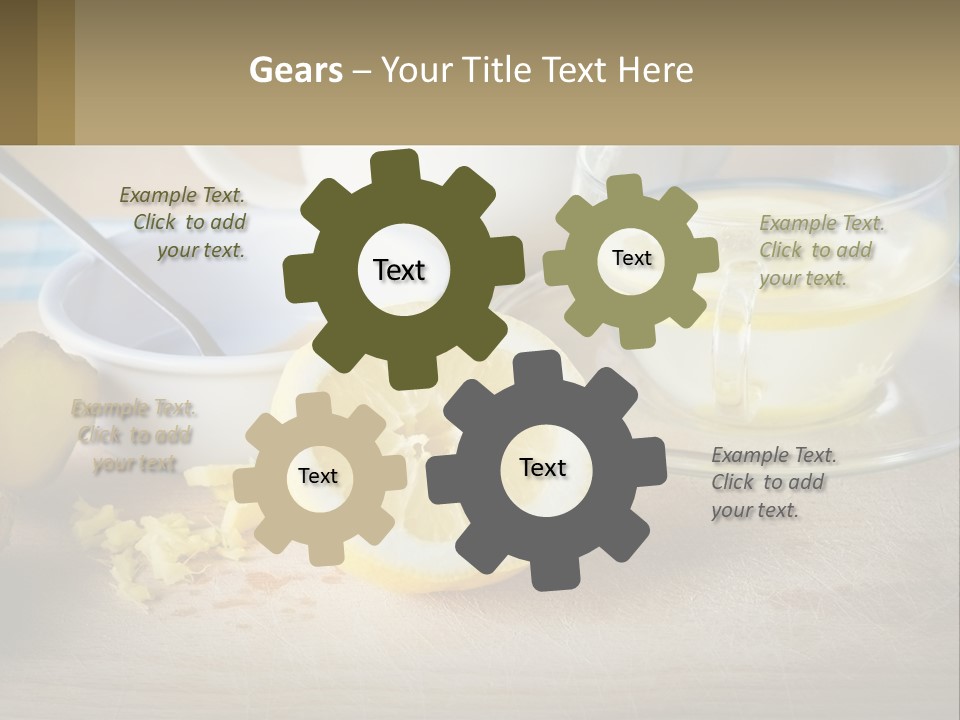 A Table Topped With A Bowl Of Lemons And A Cup Of Tea PowerPoint Template