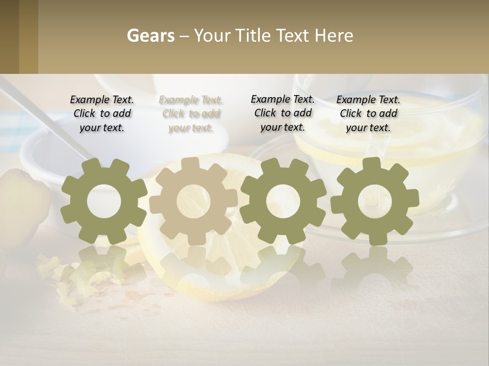 A Table Topped With A Bowl Of Lemons And A Cup Of Tea PowerPoint Template