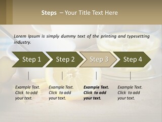 A Table Topped With A Bowl Of Lemons And A Cup Of Tea PowerPoint Template