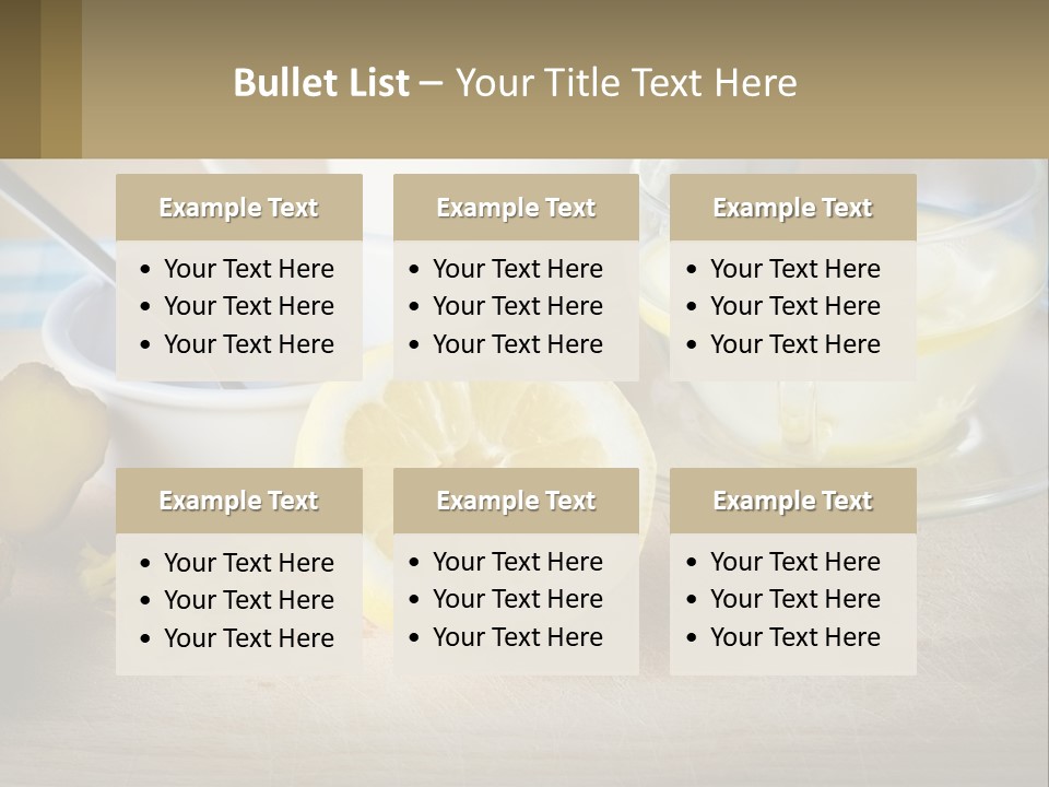 A Table Topped With A Bowl Of Lemons And A Cup Of Tea PowerPoint Template