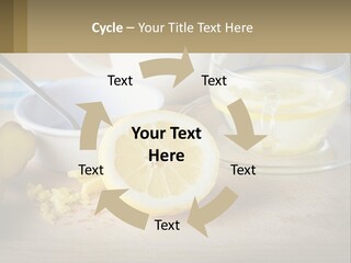 A Table Topped With A Bowl Of Lemons And A Cup Of Tea PowerPoint Template
