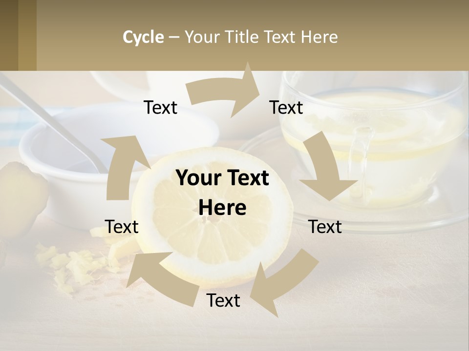 A Table Topped With A Bowl Of Lemons And A Cup Of Tea PowerPoint Template