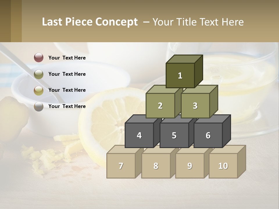 A Table Topped With A Bowl Of Lemons And A Cup Of Tea PowerPoint Template