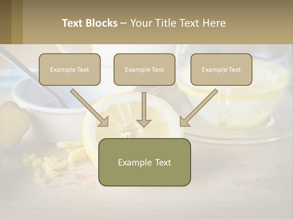 A Table Topped With A Bowl Of Lemons And A Cup Of Tea PowerPoint Template