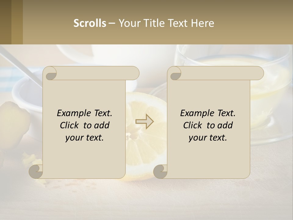 A Table Topped With A Bowl Of Lemons And A Cup Of Tea PowerPoint Template
