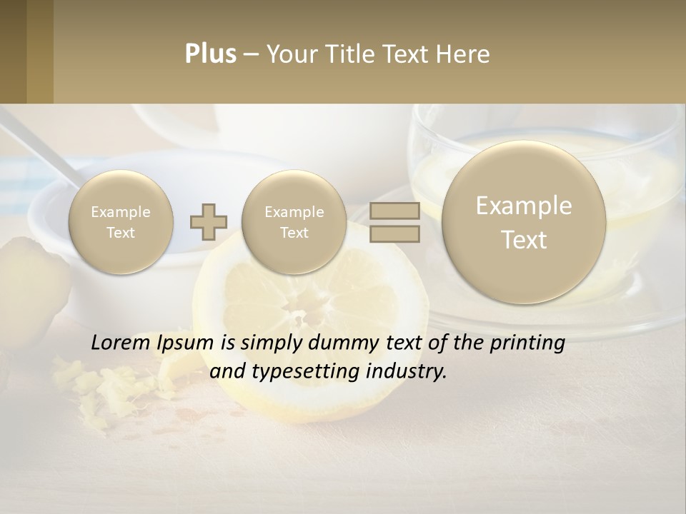 A Table Topped With A Bowl Of Lemons And A Cup Of Tea PowerPoint Template