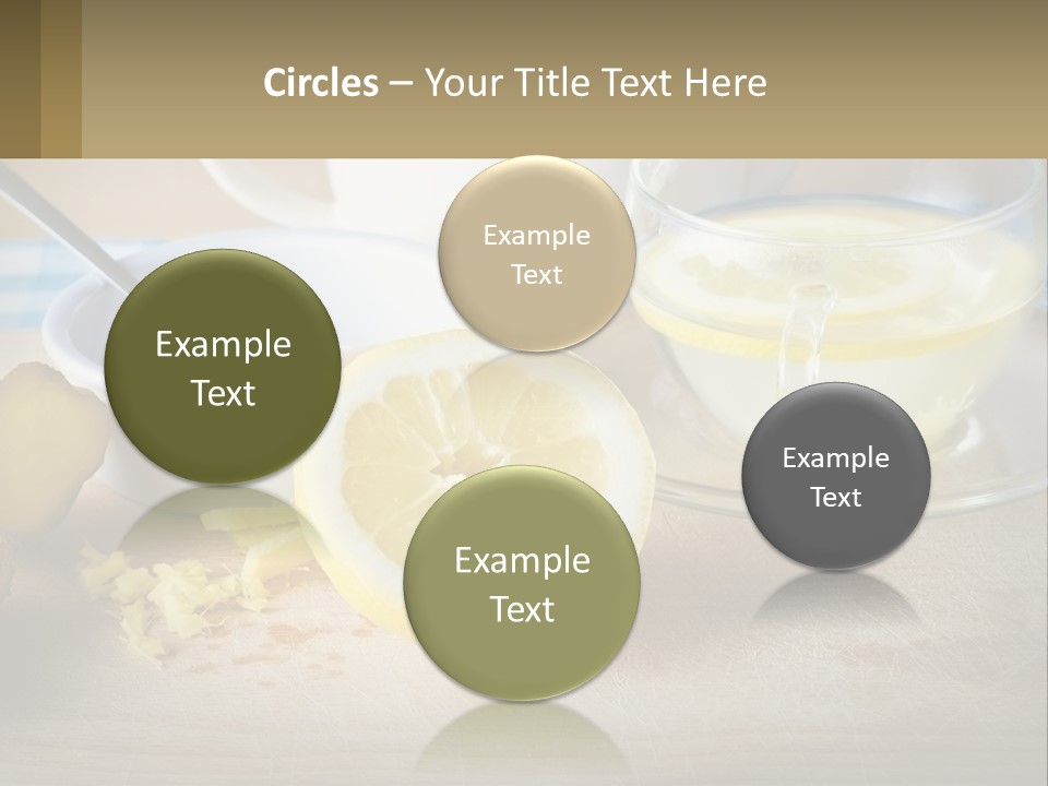 A Table Topped With A Bowl Of Lemons And A Cup Of Tea PowerPoint Template