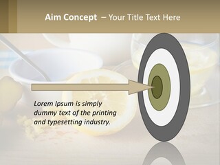 A Table Topped With A Bowl Of Lemons And A Cup Of Tea PowerPoint Template