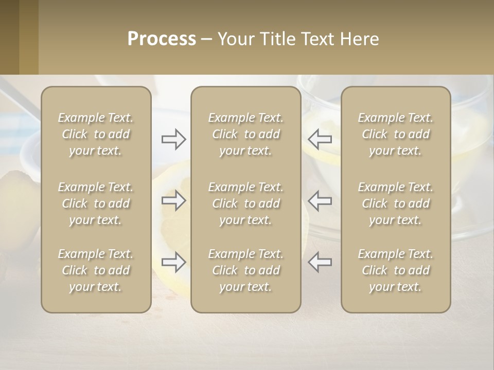A Table Topped With A Bowl Of Lemons And A Cup Of Tea PowerPoint Template