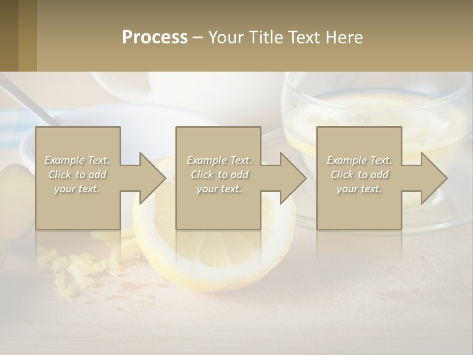 A Table Topped With A Bowl Of Lemons And A Cup Of Tea PowerPoint Template