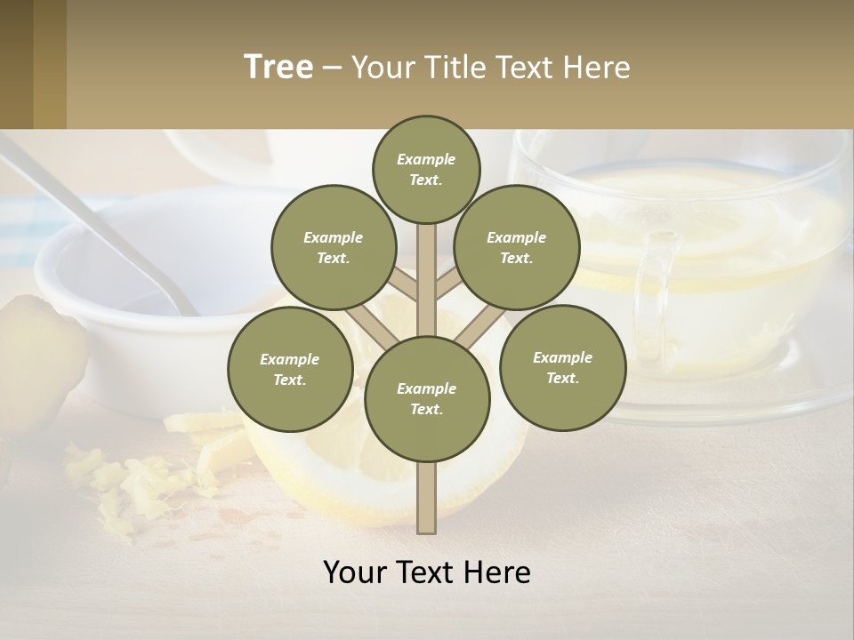 A Table Topped With A Bowl Of Lemons And A Cup Of Tea PowerPoint Template