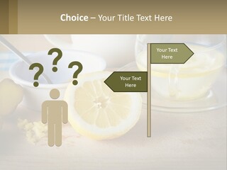 A Table Topped With A Bowl Of Lemons And A Cup Of Tea PowerPoint Template