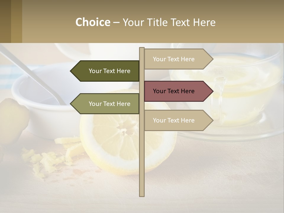 A Table Topped With A Bowl Of Lemons And A Cup Of Tea PowerPoint Template
