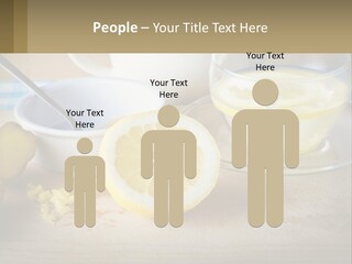 A Table Topped With A Bowl Of Lemons And A Cup Of Tea PowerPoint Template