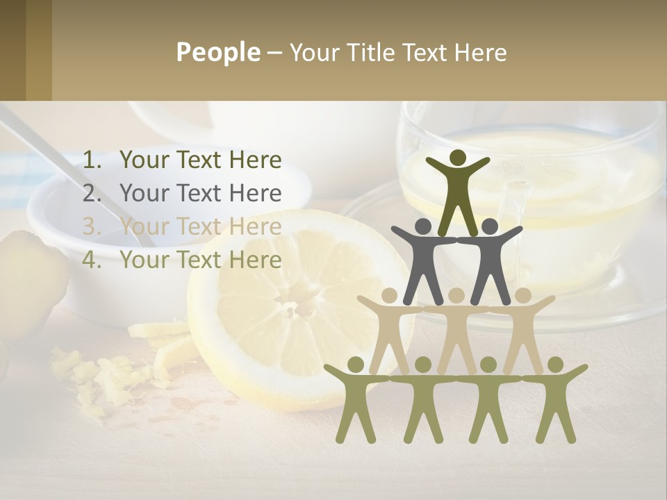 A Table Topped With A Bowl Of Lemons And A Cup Of Tea PowerPoint Template