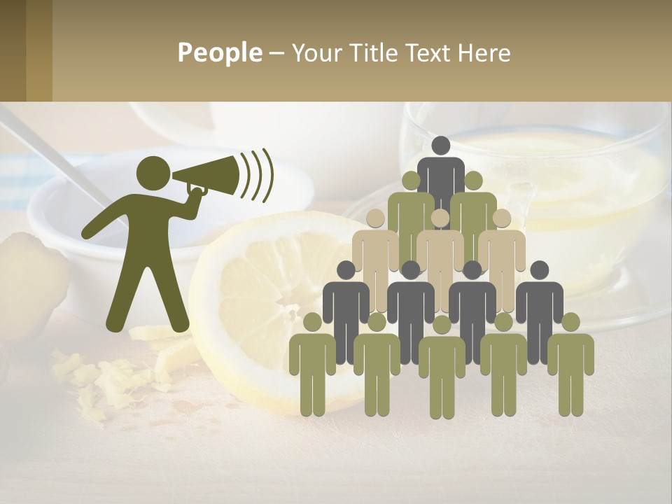 A Table Topped With A Bowl Of Lemons And A Cup Of Tea PowerPoint Template