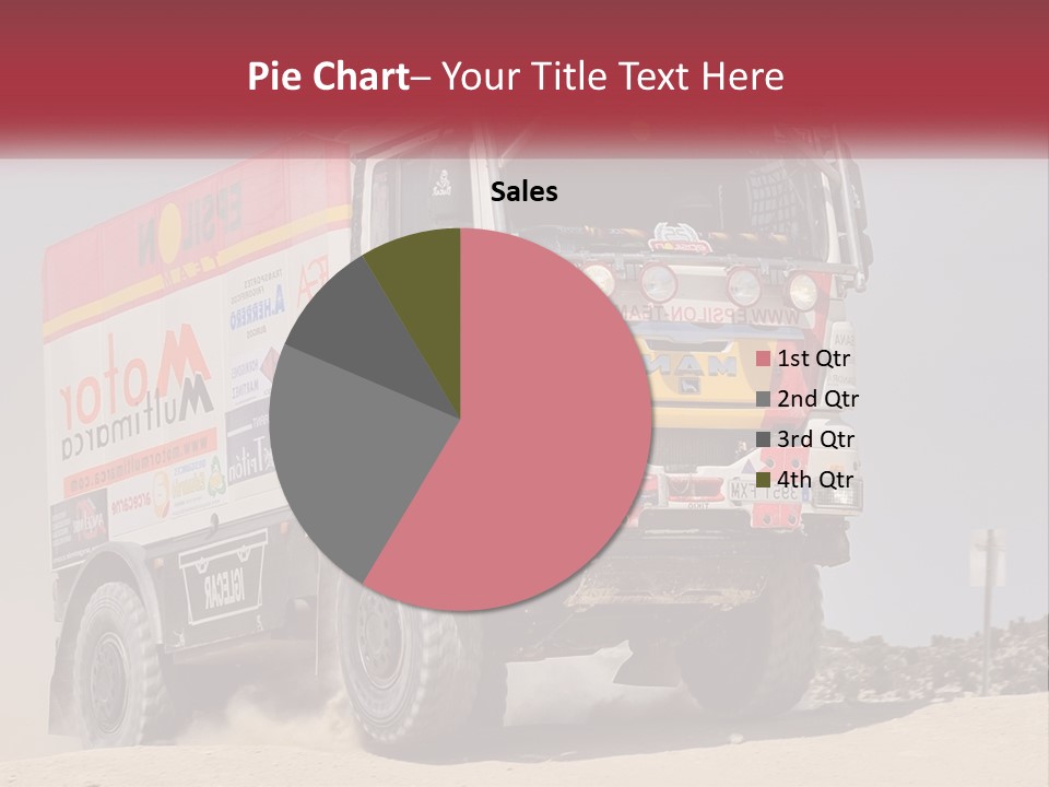 A Large Truck Driving Down A Sandy Road PowerPoint Template