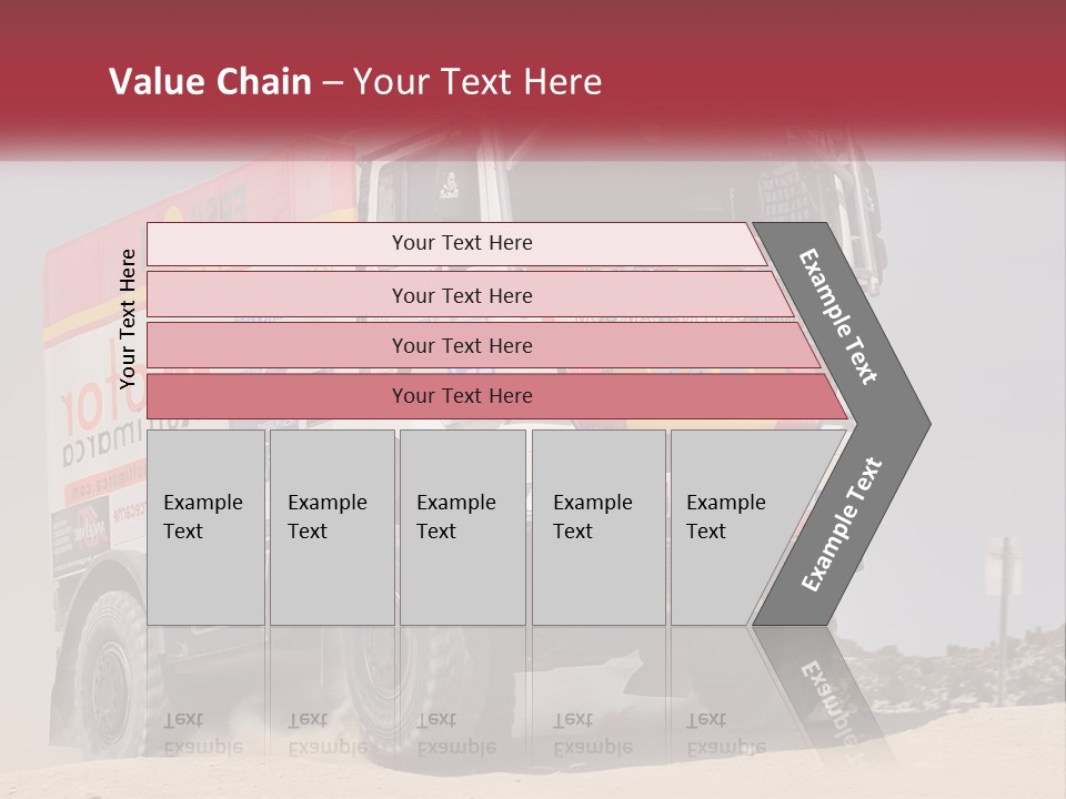 A Large Truck Driving Down A Sandy Road PowerPoint Template
