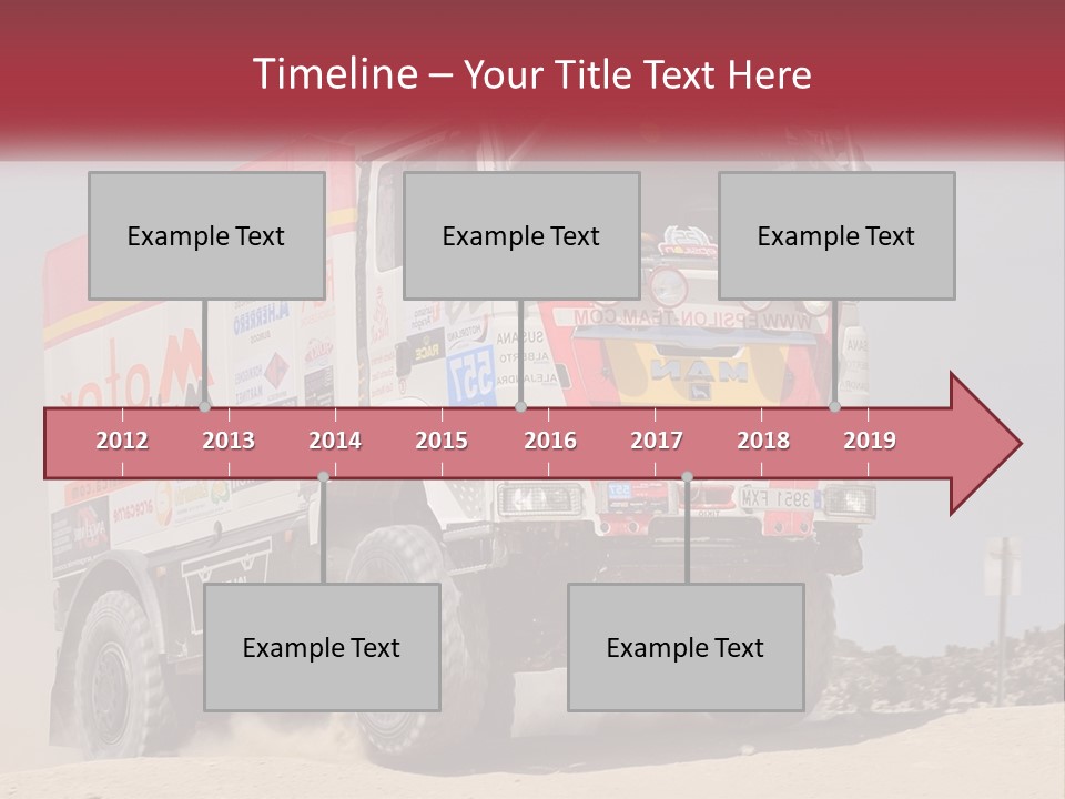A Large Truck Driving Down A Sandy Road PowerPoint Template