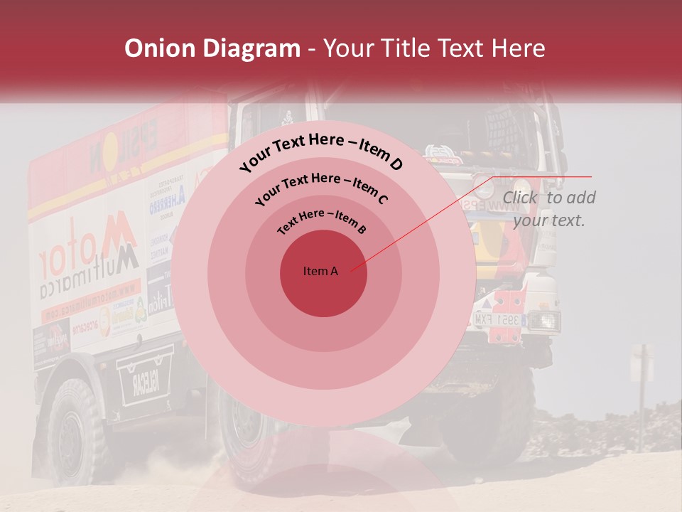 A Large Truck Driving Down A Sandy Road PowerPoint Template