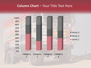 A Large Truck Driving Down A Sandy Road PowerPoint Template