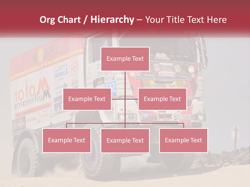 A Large Truck Driving Down A Sandy Road PowerPoint Template