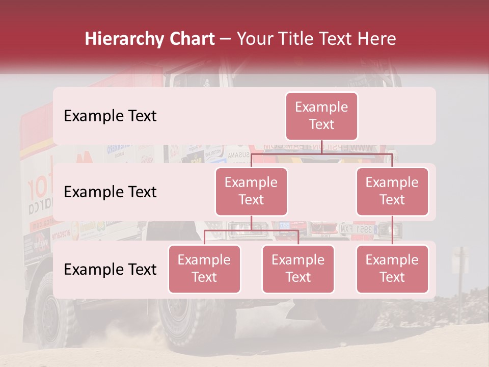 A Large Truck Driving Down A Sandy Road PowerPoint Template