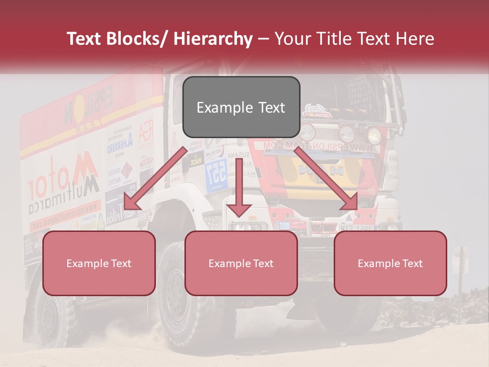 A Large Truck Driving Down A Sandy Road PowerPoint Template
