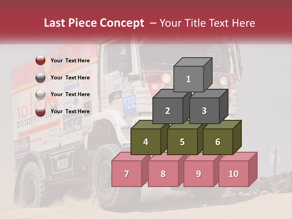A Large Truck Driving Down A Sandy Road PowerPoint Template