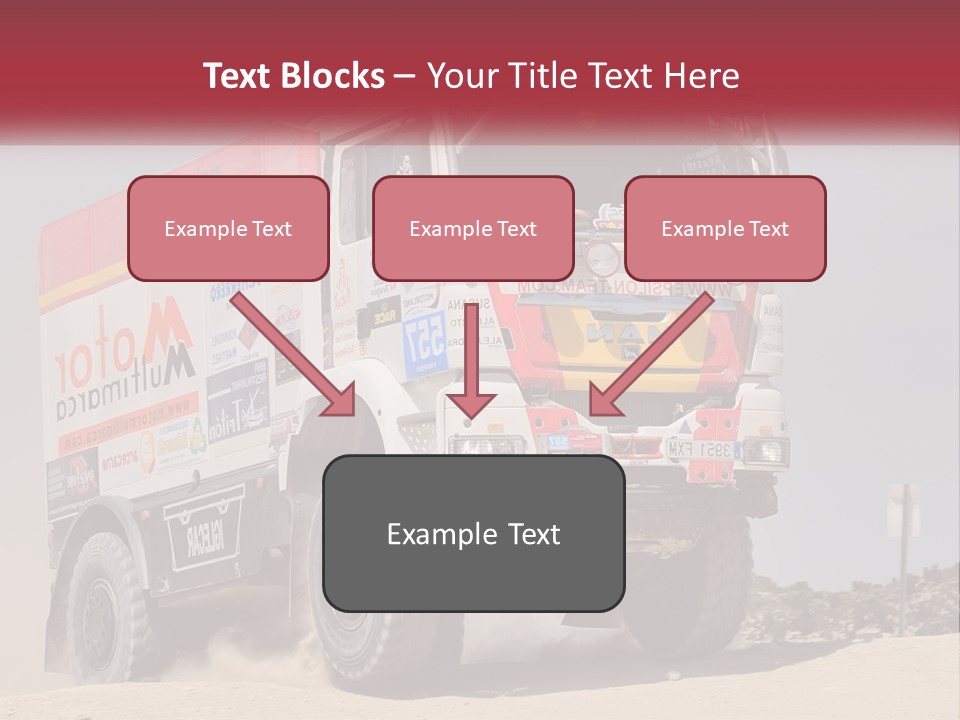 A Large Truck Driving Down A Sandy Road PowerPoint Template