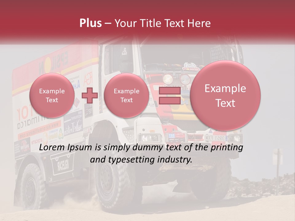 A Large Truck Driving Down A Sandy Road PowerPoint Template