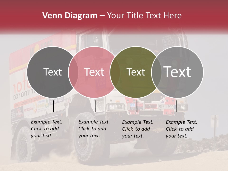 A Large Truck Driving Down A Sandy Road PowerPoint Template