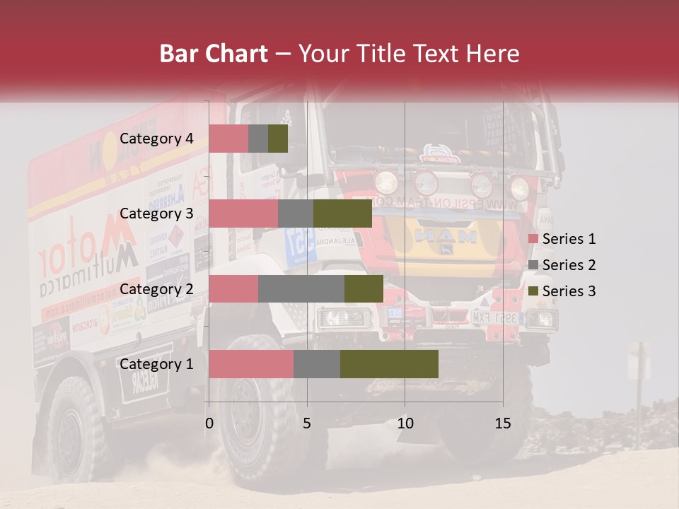 A Large Truck Driving Down A Sandy Road PowerPoint Template