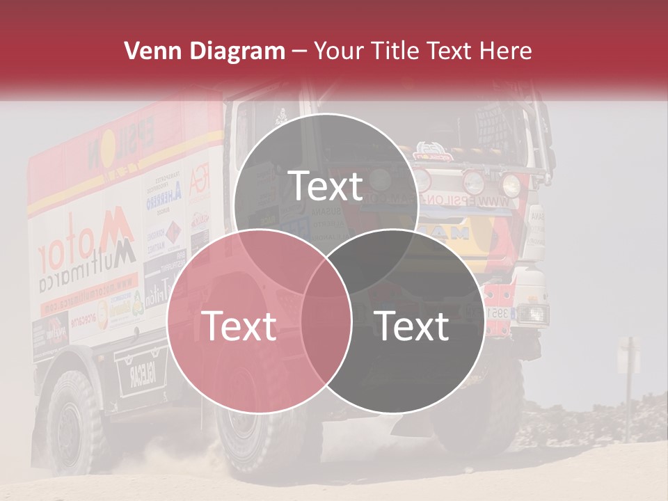 A Large Truck Driving Down A Sandy Road PowerPoint Template