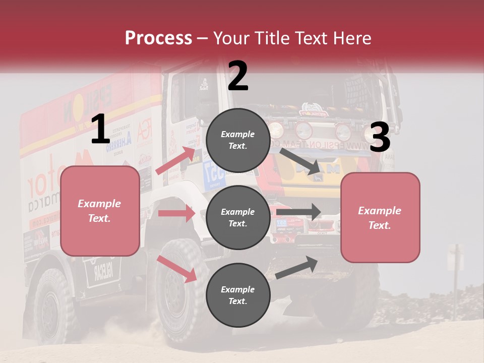 A Large Truck Driving Down A Sandy Road PowerPoint Template
