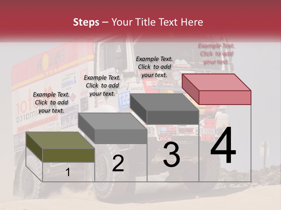 A Large Truck Driving Down A Sandy Road PowerPoint Template