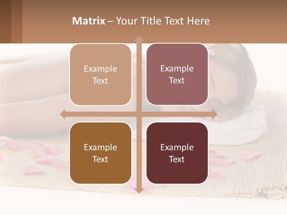 A Woman Laying On Top Of A Towel Next To Pink Petals PowerPoint Template