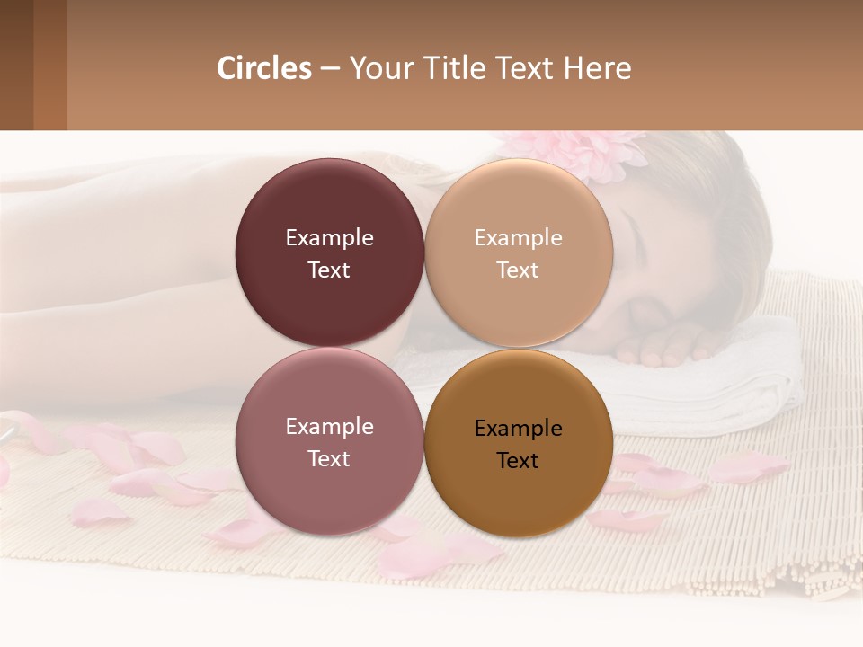 A Woman Laying On Top Of A Towel Next To Pink Petals PowerPoint Template