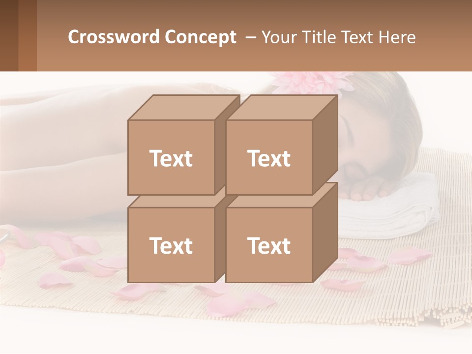 A Woman Laying On Top Of A Towel Next To Pink Petals PowerPoint Template