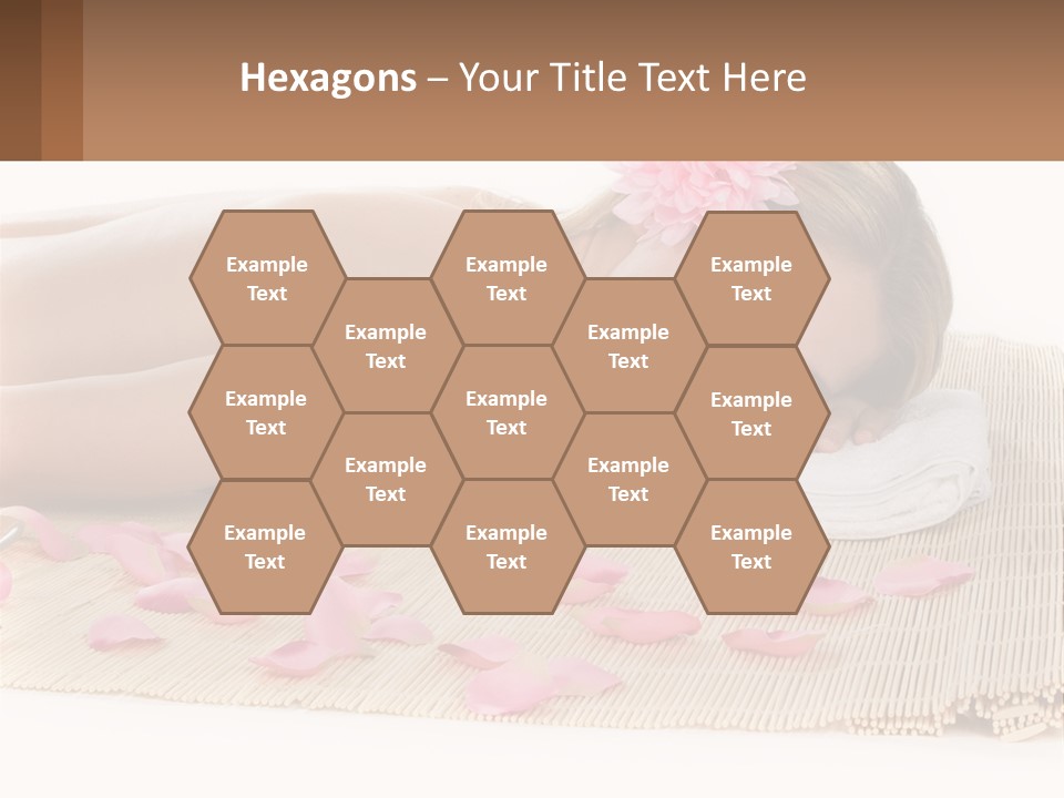 A Woman Laying On Top Of A Towel Next To Pink Petals PowerPoint Template