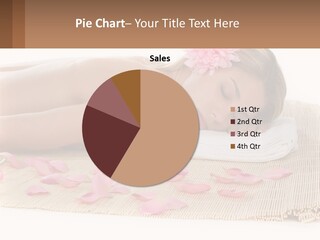 A Woman Laying On Top Of A Towel Next To Pink Petals PowerPoint Template