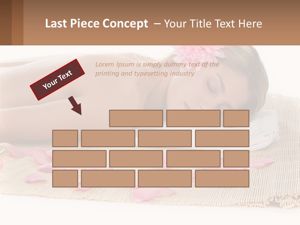 A Woman Laying On Top Of A Towel Next To Pink Petals PowerPoint Template